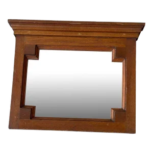 Vintage Stepped Wood Frame Mirror, Circa 1930s/40s