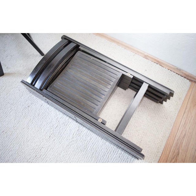 Vintage Painted Black Folding Chairs, Set of 5 For Sale - Image 16 of 18