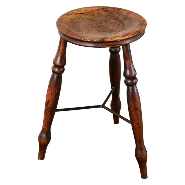 English 19th Century Turned Walnut Stool For Sale - Image 9 of 9