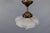 Art Deco French Frosted White Glass and Brass Ceiling Light, 1930s For Sale - Image 16 of 18
