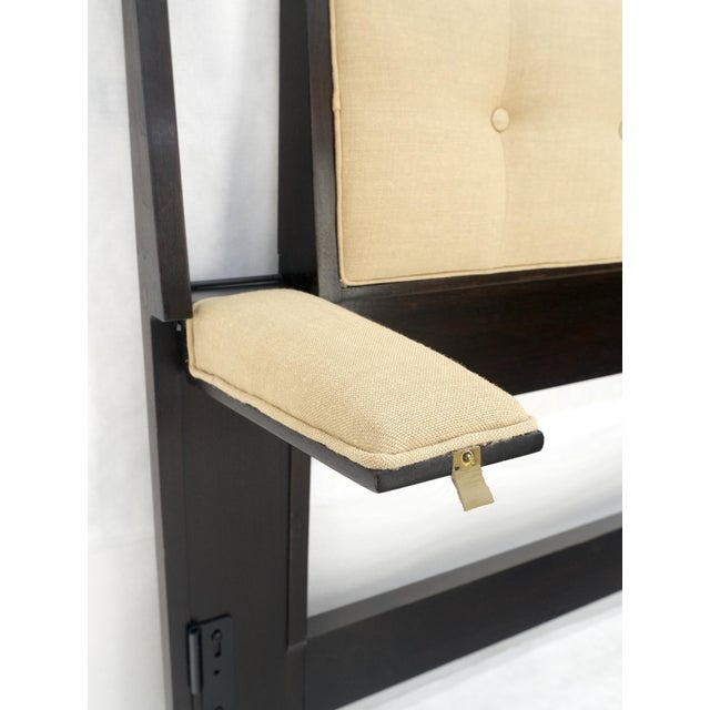 Ed Wormley Dunbar NEW Solid Linen Upholstery Ebonized Mahogany King Headboard For Sale - Image 15 of 17
