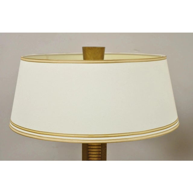 Fine Art Lamps Decorator Fine Art Lamps Gold Gilt Metal Skyscraper Modern Floor Lamps - A Pair For Sale - Image 4 of 12