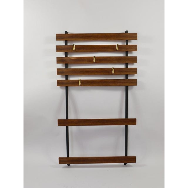 Wood Vintage Wall Coat Rack in Walnut by Carl Aubock, 1950s For Sale - Image 7 of 13