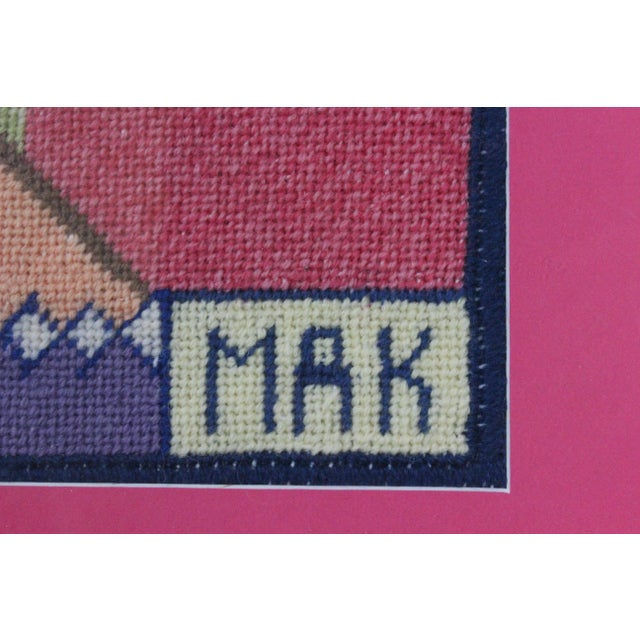 Fabulous & colorful patch panel custom needlepoint work featuring Bermudian rooftops Art Sz: 22"H x 27 1/8"W Frame Sz:...