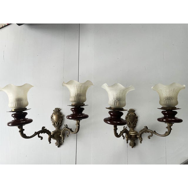 Polam-Meos Warsaw Wall Lamps in Brass and Ceramics, Set of 2 For Sale - Image 16 of 16