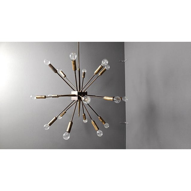 Vintage Brass Sputnik Chandelier, 1970s For Sale - Image 9 of 10