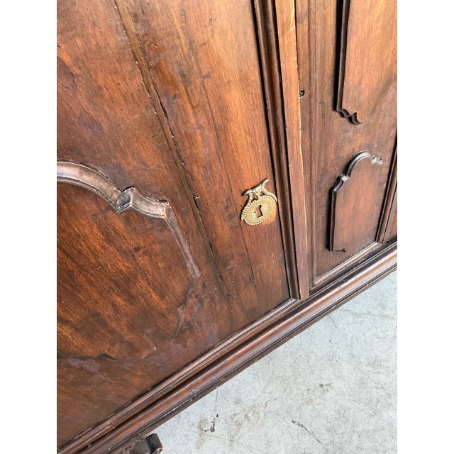 Vintage Boho 18 Century Tuscan Walnut Buffet For Sale - Image 10 of 11