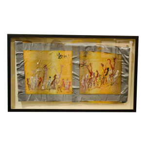 Unique Purvis Young Mixed Media Painting, Signed, 21.75” X 35.75”