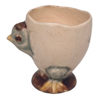 French Majolica Chick Egg Cup Circa 1890 For Sale