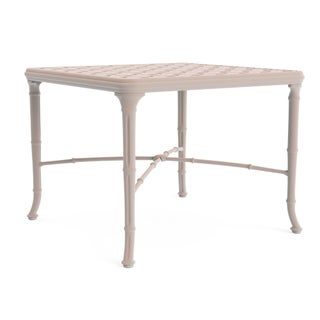 Brown Jordan Calcutta 26" Square Cast Top Corner Table in Blush For Sale