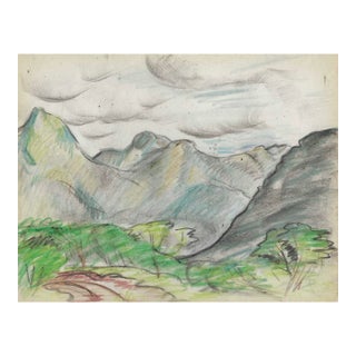 Grace Spongberg Mexican Landscape Drawing For Sale