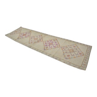 Vintage Turkish Rug, Kurdish Style Geometric Runner For Sale