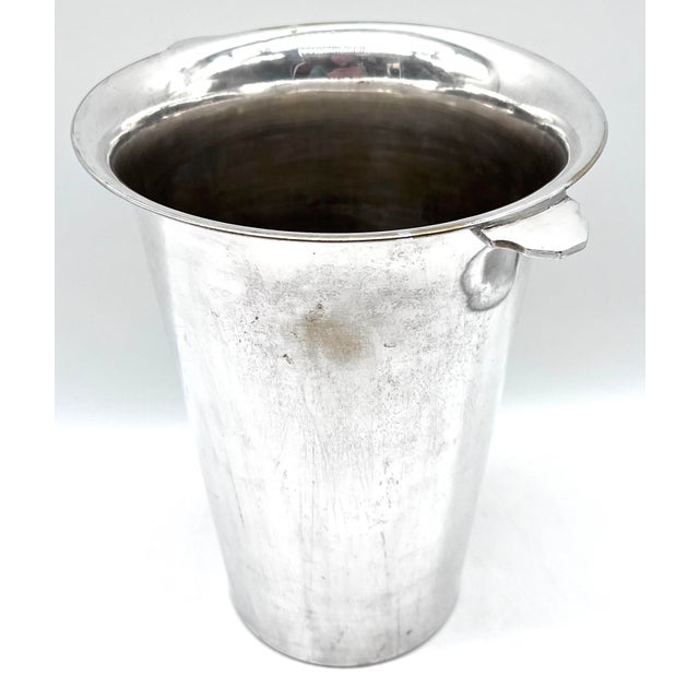 Metal Large French Art Deco Champagne Cooler in Silver-Plated Brass, 1930s For Sale - Image 7 of 15
