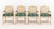 Set of Four Louis XV Style Cane-Paneled Arm Chairs, beige painted wood framed with plaid upholstered cushions and tan...