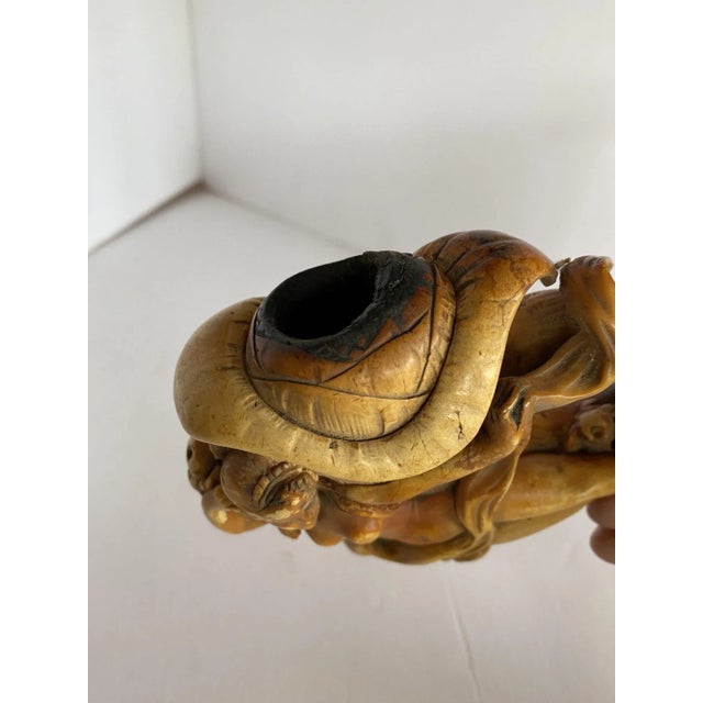 Circa 1890 Hand-Carved Nude Goddess Meerschaum Pipe in Case For Sale - Image 4 of 6
