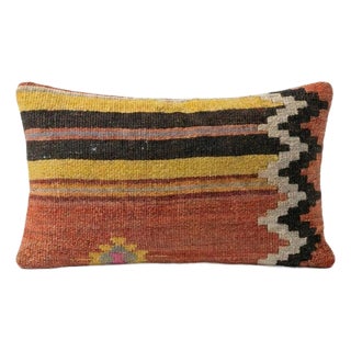 Modern Kilim Lumbar Pillow Cover 16'' X 24'' For Sale