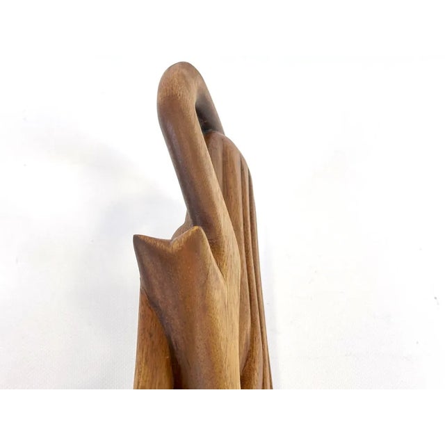 1960s Mid-Century Italian Carved Oak Wall Sculpture of Nude Female, 1960s For Sale - Image 5 of 11
