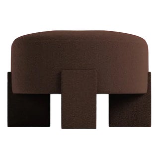 Cassete Puff in Boucle Dark Brown by Alter Ego for Collector For Sale