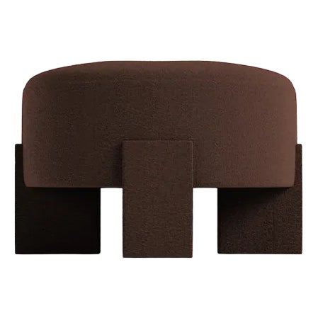 Cassete Puff in Boucle Dark Brown by Alter Ego for Collector For Sale