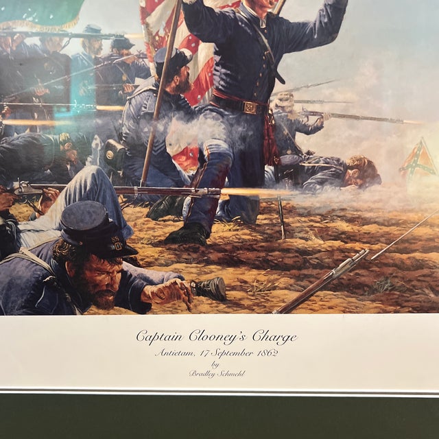 1970 Original Print Signed Numbered Framed by American Artist Bradley Schmeht Titled Captain Clooney’s Charge For Sale - Image 4 of 12