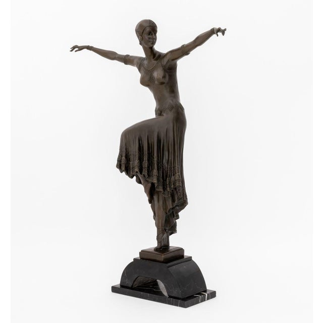 After d.h. Chiparus Dancer Patinated Bronze For Sale - Image 4 of 10