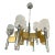 Chandelier Brass Chrome and Murano Glass by Sciolari, Italy, 1970s For Sale