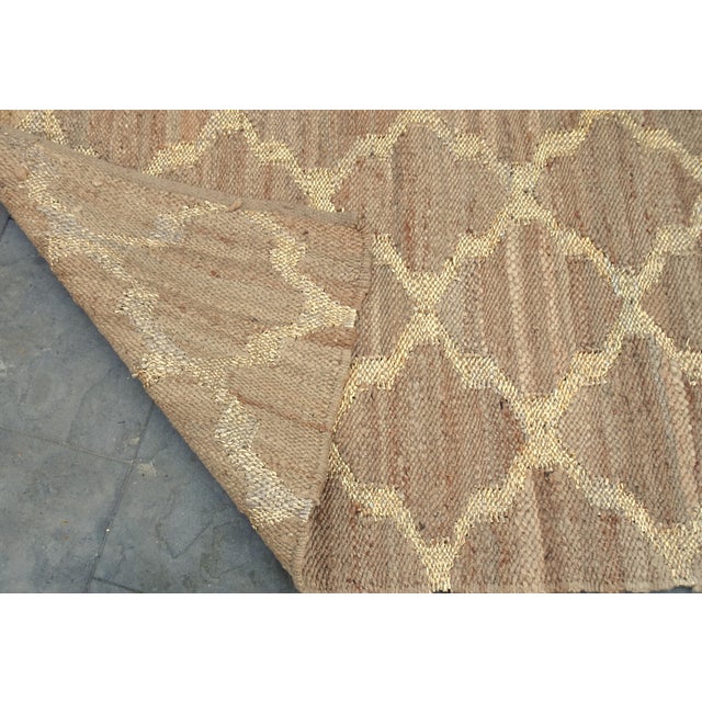 Hand Knotted Jute and Gold Foiled Papercord Rug, 1980s For Sale - Image 4 of 15