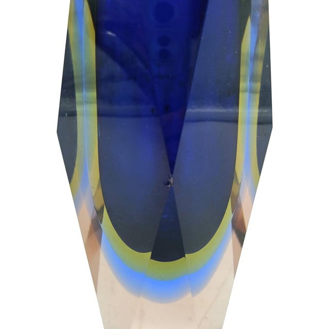 Faceted Sommerso Murano Glass Vase by Flavio Poli for Mandruzzato, Italy, 1960 For Sale - Image 6 of 8