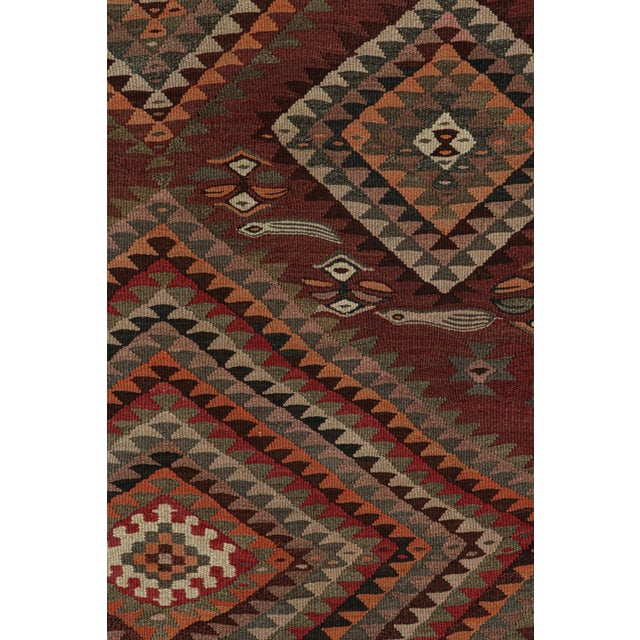 Tribal 1950s Vintage Shahsavan Persian Kilim in Red With Geometric Patterns by Rug & Kilim For Sale - Image 3 of 7
