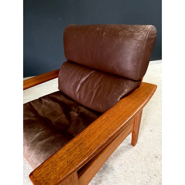 Mid-Century Modern Leather and Teak Lounge Chairs, 1960s, Set of 2 For Sale - Image 15 of 18