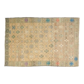 Vintage Turkish Anatolian Rug With All-Over Geometric Grid and Colorful Tribal Motifs For Sale