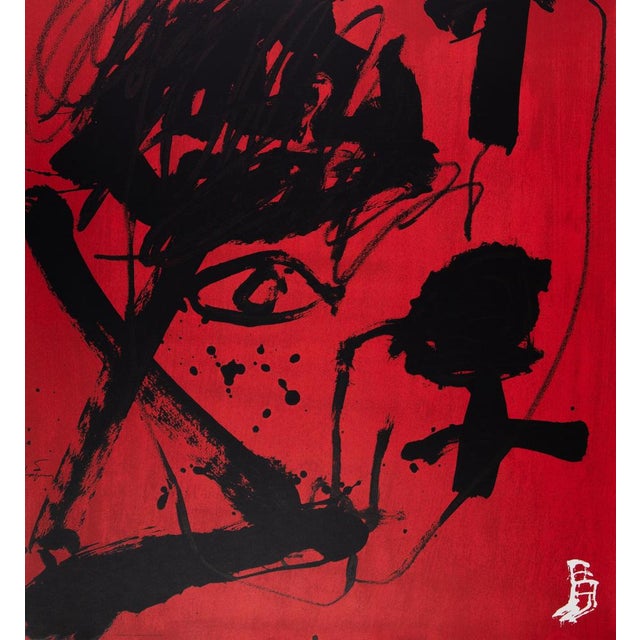 Antoni TAPIES (1923-2012) Abstract Composition Original color poster Signed in the plate On poster paper, 55 x 75 cm...