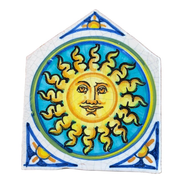 Vietri First Stones Sicilian Sun Wall Plaque For Sale