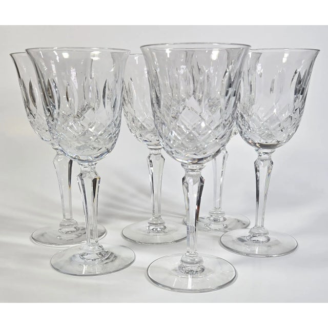 Vintage Cut Crystal Goblets - Set of 6 For Sale - Image 10 of 10