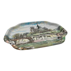 Vintage Metal Tip Tray, Paris Notre Dame, Made in England
