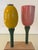 Rare Danish Mid Century Handmade Carved Tulip Flower Salt & Pepper Set on Burlwood Stand For Sale In Los Angeles - Image 6 of 11