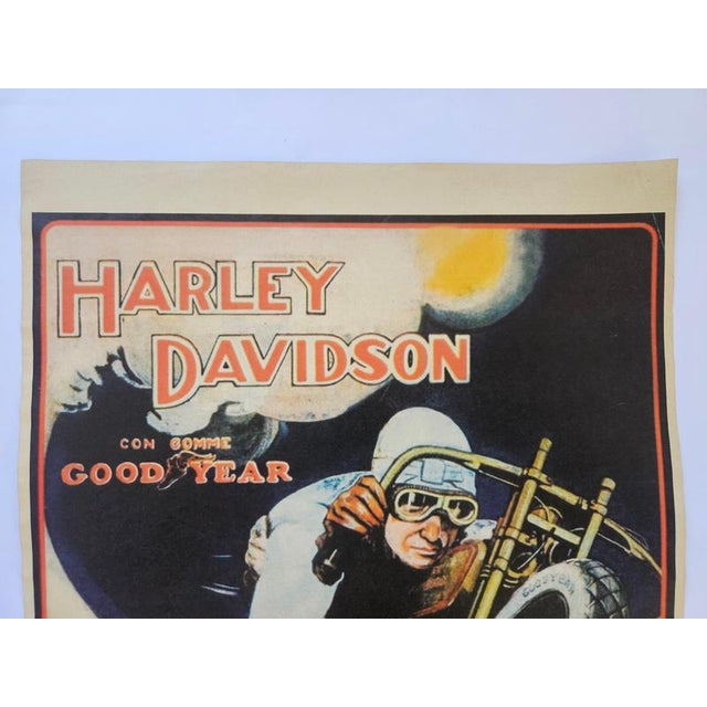 Art Deco Harley Davidson Motorcycle Advertising Poster, 1930s For Sale - Image 4 of 8