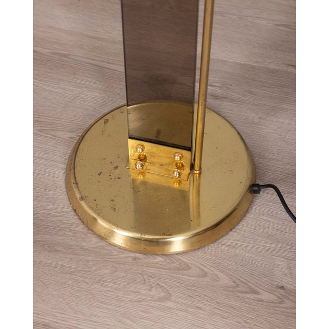 Vintage Floor Lamp in Gilt Brass and Glass from Relux Milano, 1980s For Sale - Image 4 of 12