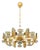 Orrefors, Scandinavian Modern, Brass, Glass, Chandelier, Sweden, 1960s For Sale