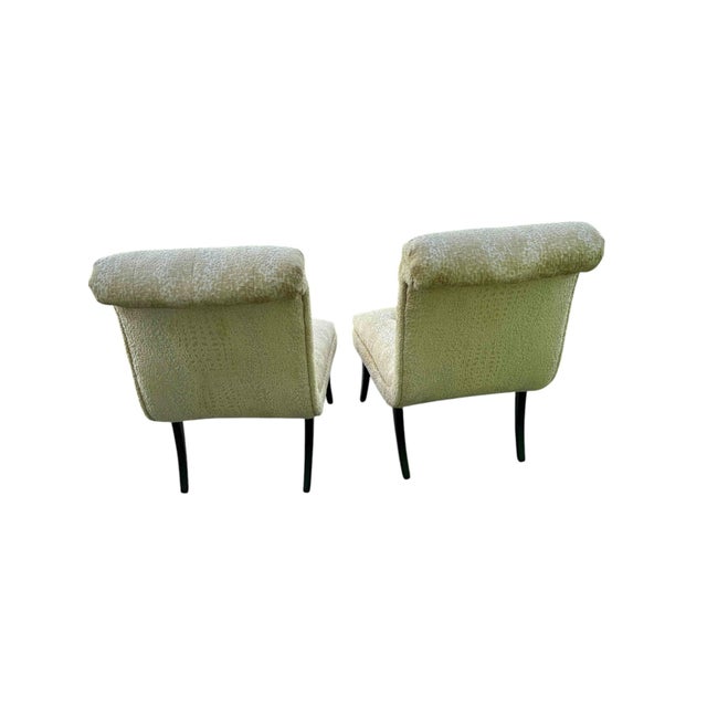 1940s Velvet Klismos Slipper Chairs - A Pair New Upholstery For Sale - Image 4 of 8