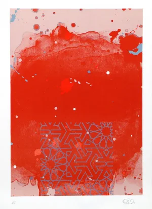 Hong Hao, "Untitled (Red)," Lithograph