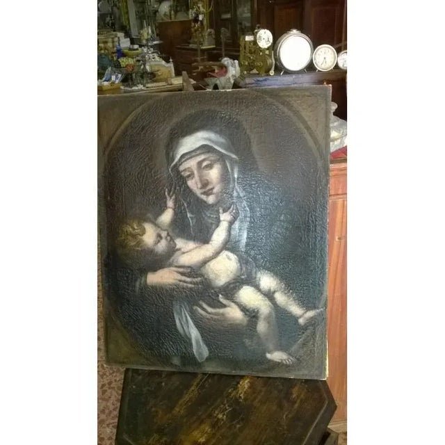 Saint with Child, 17th Century, Oil on Canvas For Sale - Image 18 of 18