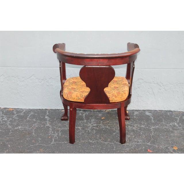1940s Vintage Empire Style Carved Side Chair For Sale - Image 10 of 12
