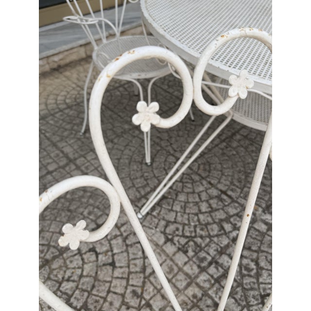Wrought iron garden table and 4 chairs, 1960 Good condition, found in a seaside villa in Cefalù, Sicily. Good condition,...