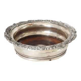 Antique English Silver-Plate Wine Coaster For Sale