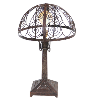 Art Deco Wrought Iron Lamp, 1930s