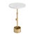 Myles Accent/Drink Table, Natural Brass with Marble Top For Sale In Detroit - Image 6 of 6