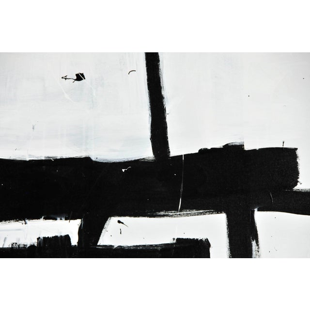 2010s Robbie Kemper "Black Geometric" Large Abstract Expressionist Acrylic Painting For Sale - Image 5 of 6