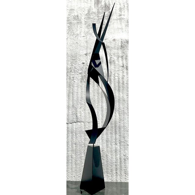 Vintage Mid-Century Modern Abstract Steel Sculpture For Sale In West Palm - Image 6 of 13