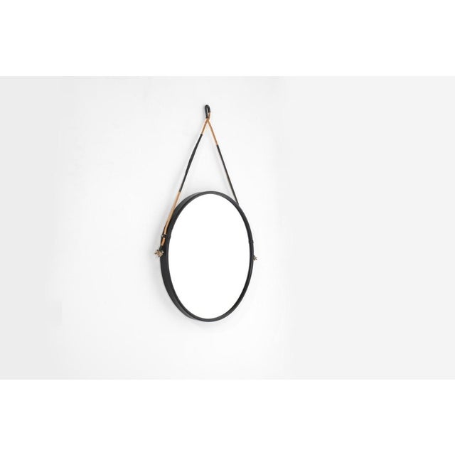 Vintage Round Steel Mirror, Italy, 1970s For Sale - Image 13 of 13